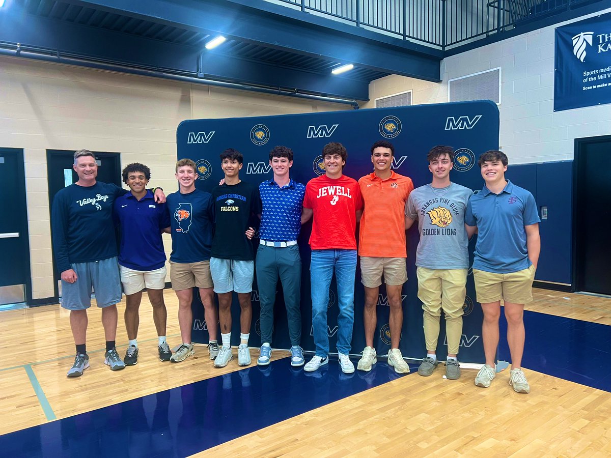 Congratulations to these fantastic young men for signing to play at the next level!!Connor/Nebraska Kearney football, Owen/Arkansas Pine Bluff, Jake/Cowley CC, Terran/Butler CC, Hudson/Highland CC, Isaac/Fort Scott CC, Isaac/William Jewell, and Denver/KC Christian College.