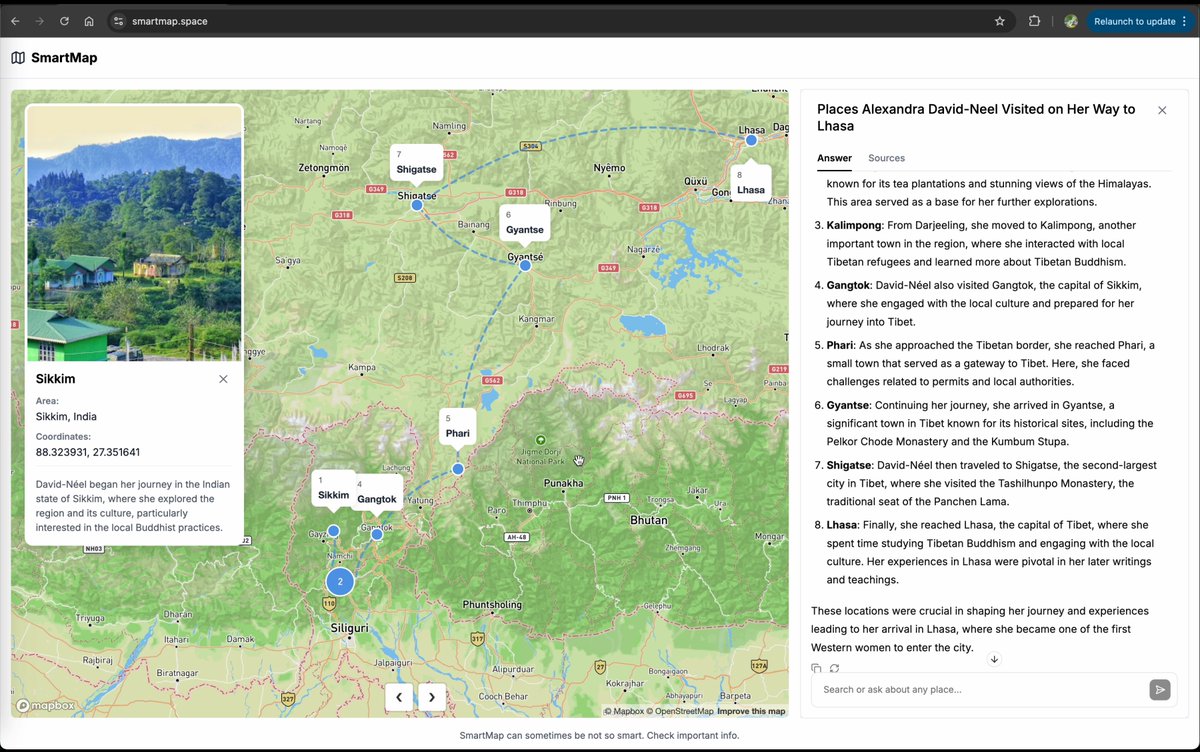 Just launched smartmap.space — an AI copilot for maps.Ask anything like:

“Hidden bars in Tokyo”
“WWII bunkers across Europe”

And get a live, interactive map of the answer. No signup. Try it → smartmap.space