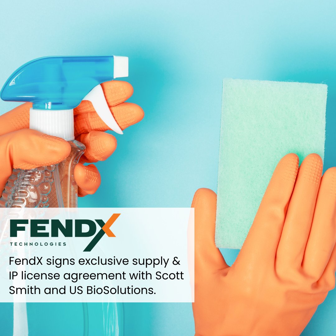 FendX signs supply agreement with US BioSolutions for eco-friendly foam that is biodegradable, resistant to bacterial growth and free of toxic plasticizers  to create various sponge products – tapping into a $1.96B North American household sponge market: fendxtech.com/news/