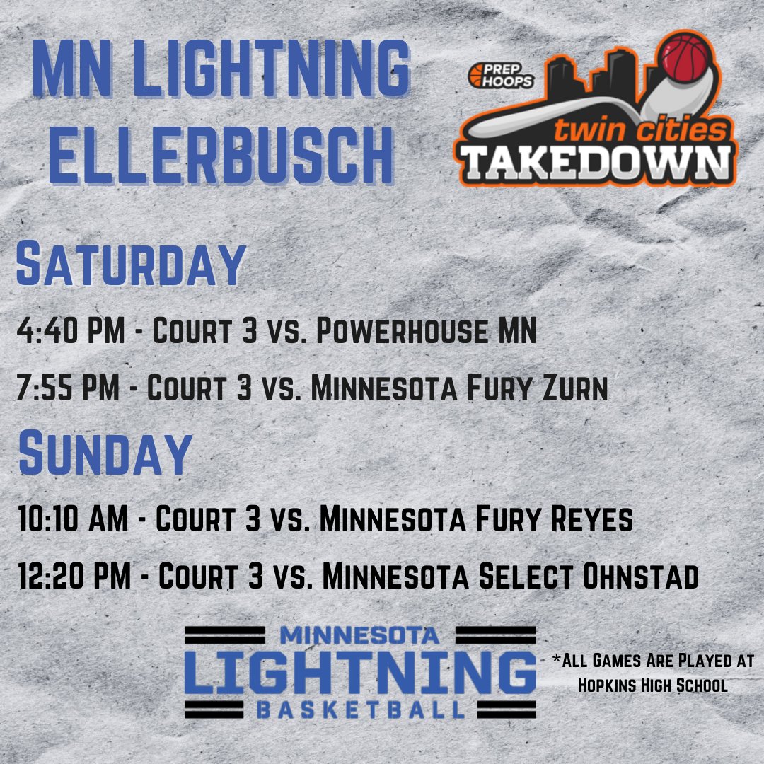 17u-Ellerbusch Prep Hoops Twin Cities Takedown Schedule for this weekend