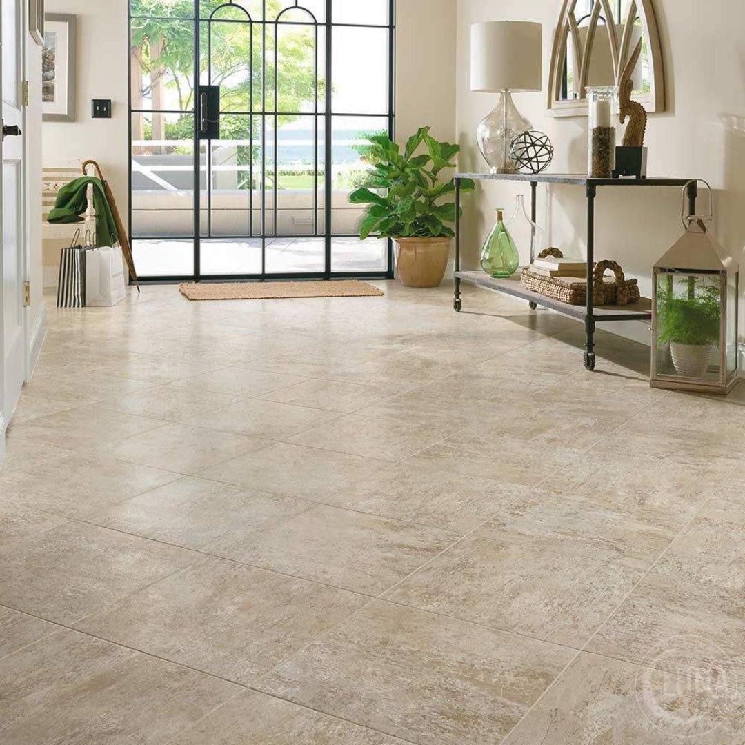 The perfect mix of durability &amp; low maintenance. These floors have moisture &amp; mold protection which makes them perfect for kitchens, bathrooms, entryways, &amp; living areas. 

FLOOR TYPE: Vinyl Tile Flooring
STYLE: Modern View
COLOR: Golden Gate

bit.ly/4cKvW5o