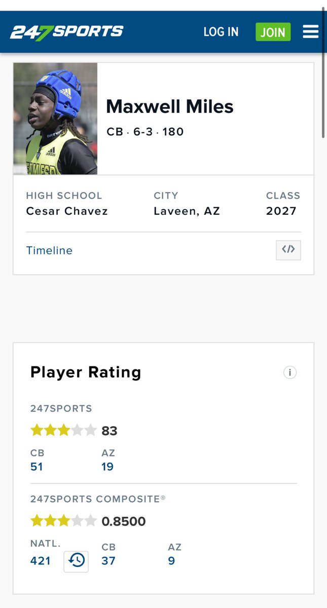 Blesssed to be rated a 3⭐️ by <a href="/247recruiting/">247Sports Recruiting</a> 

<a href="/Andrew_Ivins/">Andrew Ivins</a> <a href="/GregBiggins/">Greg Biggins</a> <a href="/BrandonHuffman/">Brandon Huffman</a> <a href="/CoachHovik/">Chandler Hovik</a> <a href="/TFordFSP/">Tracy Ford</a> <a href="/milesahead37/">Willie Miles</a> <a href="/CoachJ_O/">Coach J.O.</a> <a href="/CoachC_Osunde/">C.O.365 Training</a>
