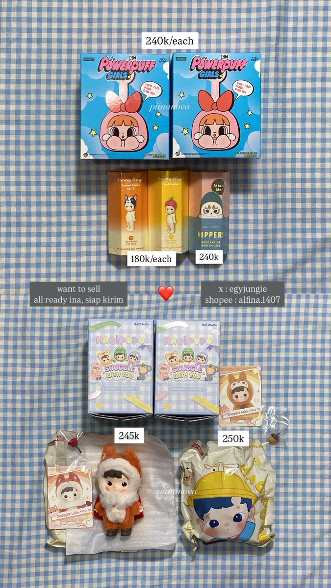 egyjungie's tweet photo. 𐙚 wts // want to sell ; lfb ina 𐙚

— sealed blind box ; belum di buka
— sealed foil ; belum di buka detail
— unsealed ; sudah di buka detail
— price on pict ; before disc voucher shopee
— boleh req co shopee live/video

link shopee 👇🏻 https://t.co/Og1dKjO8b5