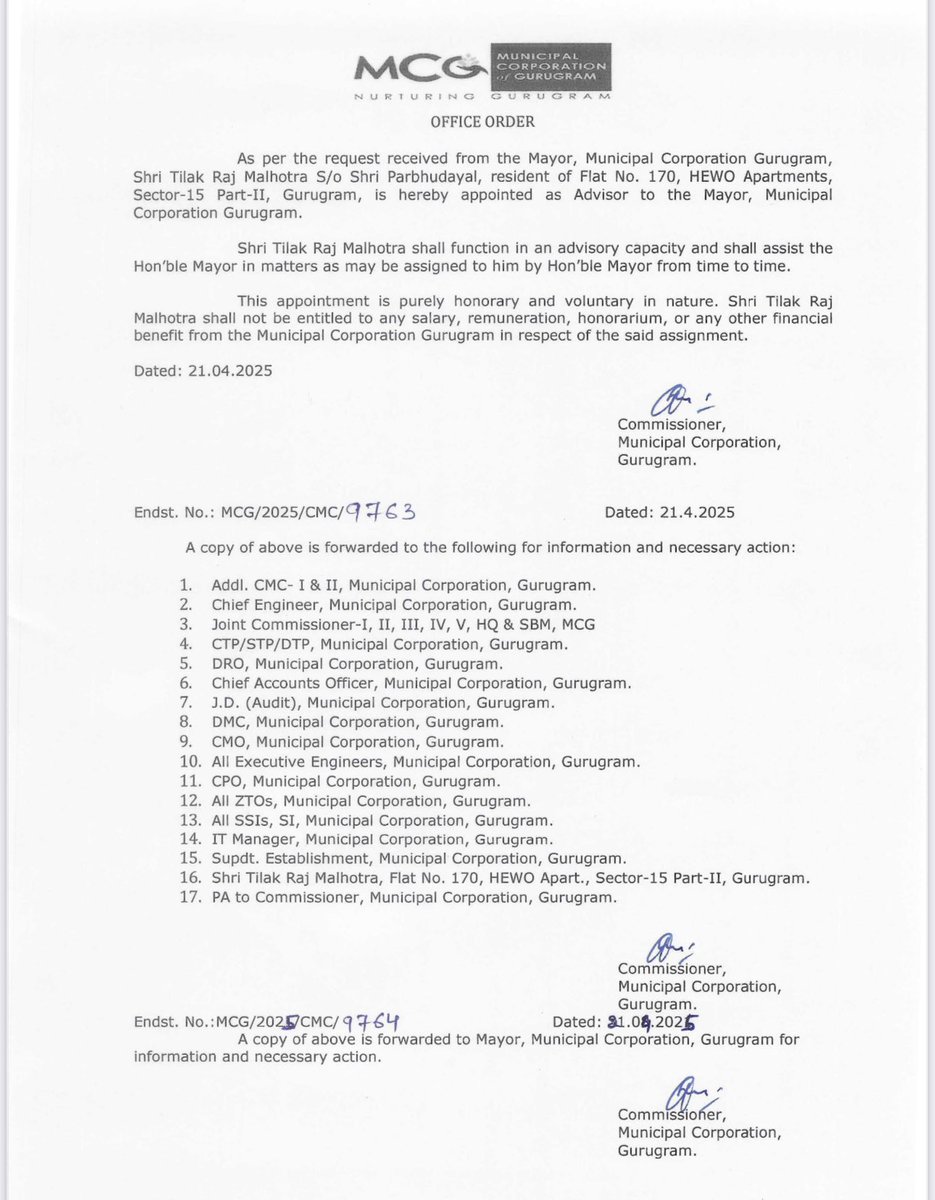 Nepotism in plain sight?
In a move sparking outrage, #Gurgaon’s mayor <a href="/BJP4Haryana/">Haryana BJP</a>’s Raj Rani Malhotra has appointed her own husband as her official advisor — a post that didn’t exist until now, quietly created by <a href="/MunCorpGurugram/">MCG</a>.
“This is not governance, this is Andher Nagari