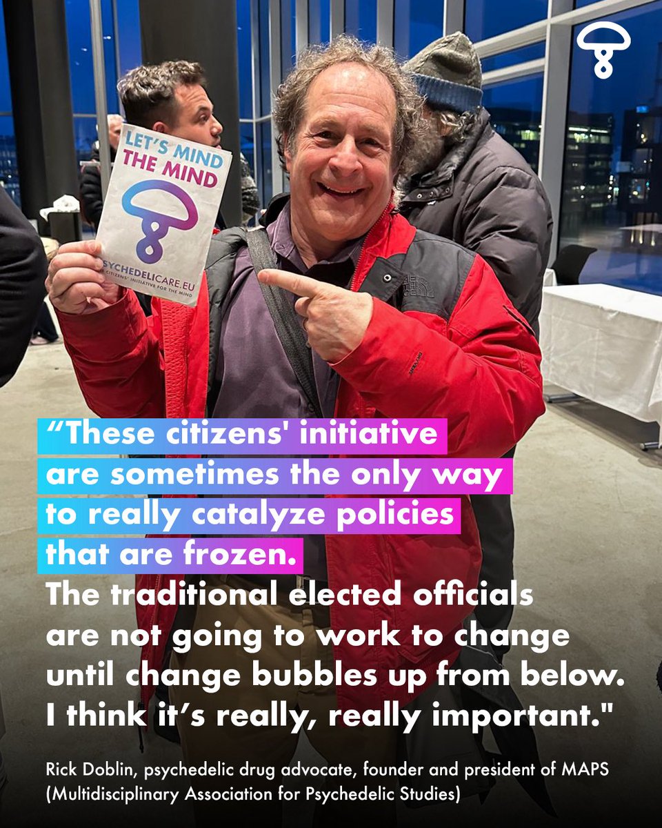 The US example is clear: psychedelic substances were legalized for therapeutic use only when citizens took action. Now it's Europe's turn! With 1 million signatures, the EU Commission will have to listen. Sign now: eci.ec.europa.eu/050/public/#Mi…