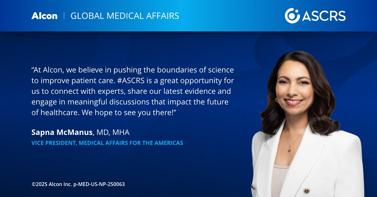 SeeAlconScience's tweet image. Connect with the Alcon Global Medical Affairs team at #ASCRS2025, Booth 1815. As always, we look forward to Scientific Exchange presentations that will continue to advance every area of ophthalmology. #AlconScience
