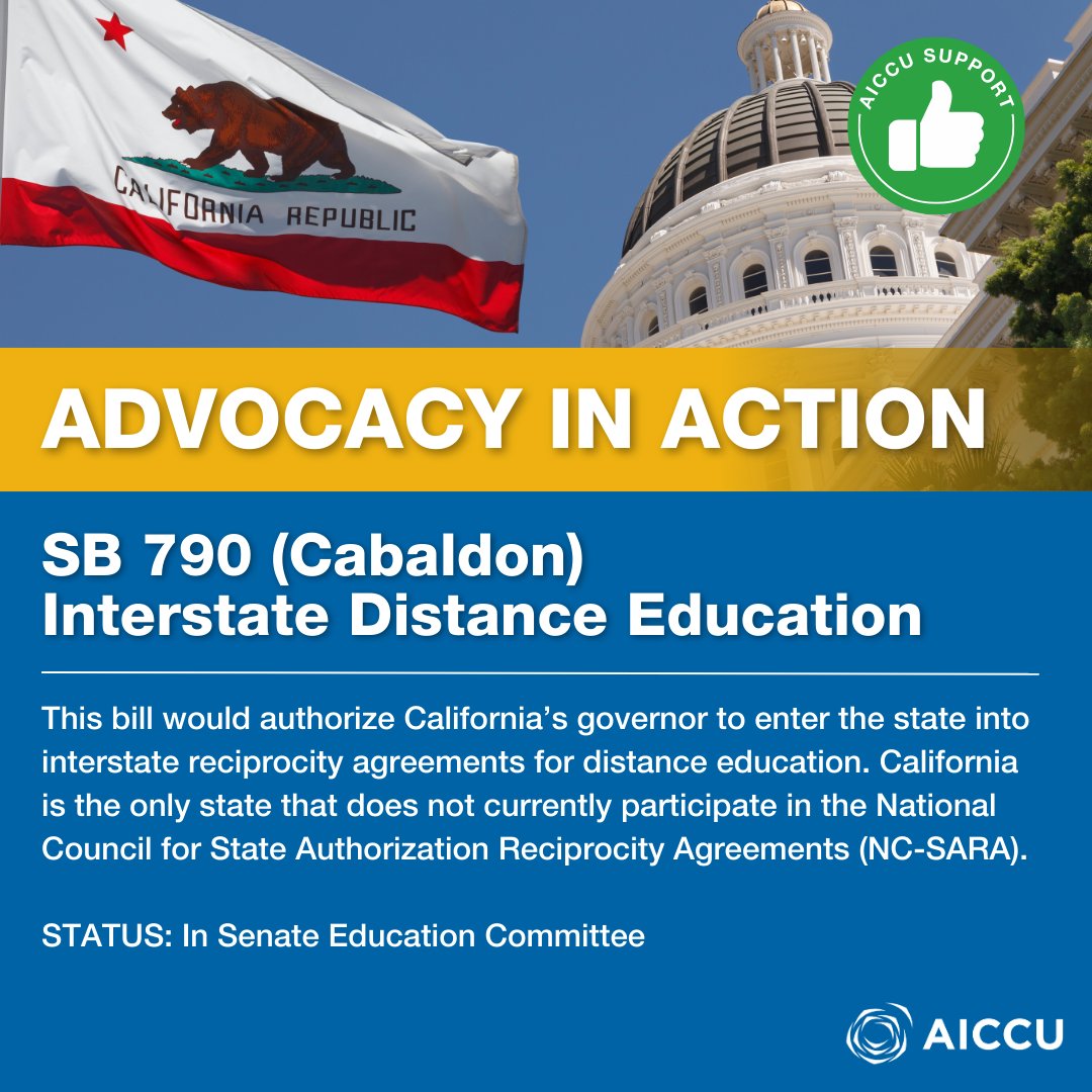AICCU (@aiccucal) on Twitter photo We thank <a href="/sencabaldon/">@sencabaldon</a> for introducing SB 790, which aims to create a pathway for CA higher education to expand their education offerings to students outside of the state. 1/2 We thank <a href="/sencabaldon/">@sencabaldon</a> for introducing SB 790, which aims to create a pathway for CA higher education to expand their education offerings to students outside of the state. 1/2