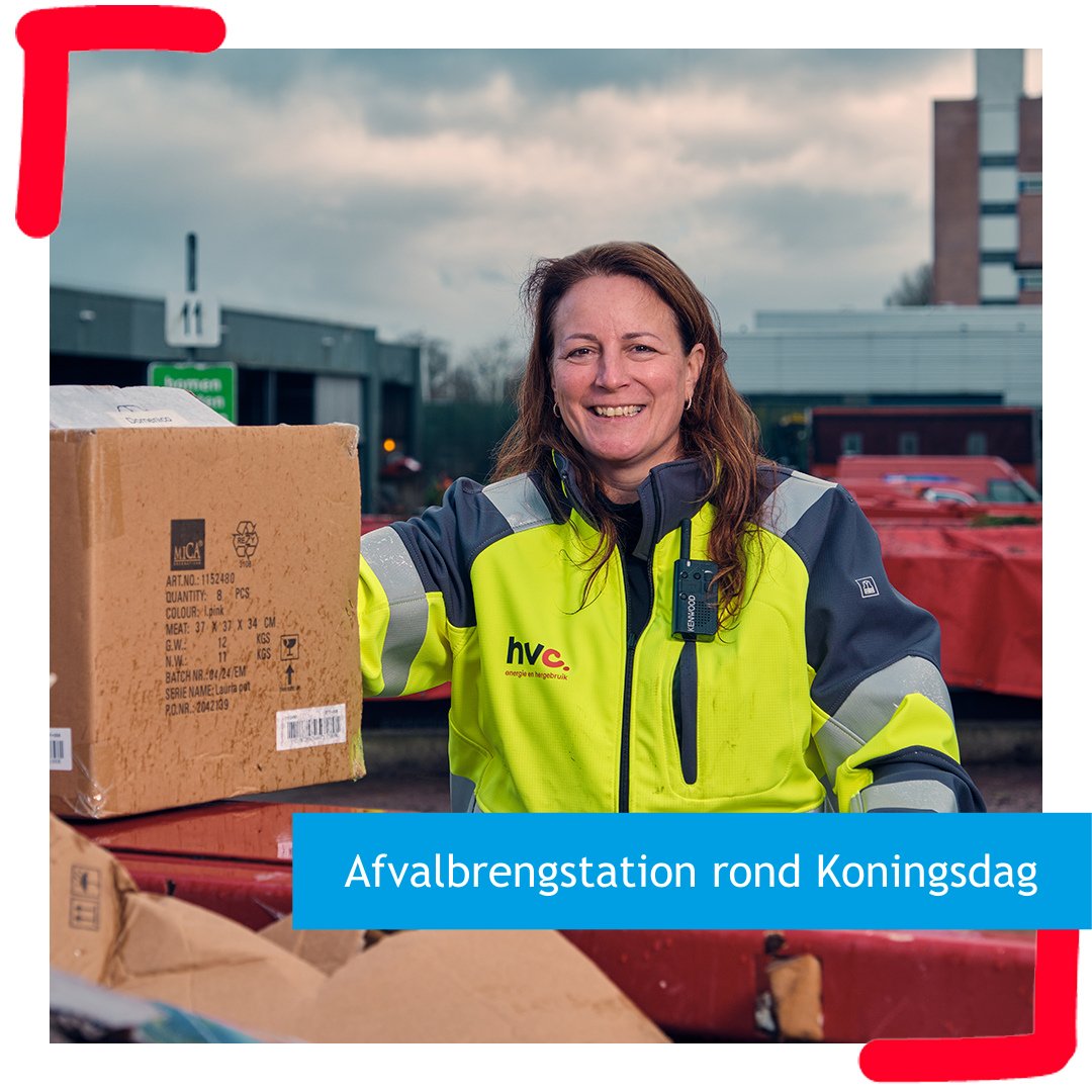 Op Koningsdag is het afvalbrengstation (ABS) gesloten. De dagen voor en na feestdagen kunnen drukker zijn, dus houd rekening met langere wachttijden of kom op een andere dag langs. 👉 Bekijk de openingstijden van het
dichtstbijzijnde ABS in de HVC-app of 
obi41.nl/yad53v45