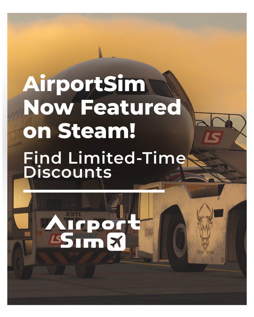 airport_sim's tweet photo. 🚨Daily Deal Alert!

We’ve landed on Steam’s front page!
For a limited time, you can grab AirportSim at 60% off and the Bologna DLC at 40% off.

Ready to step into the world of ground handling and take on the operations at Bologna Airport? We’ll see you on the apron! https://t.co/NzbF5MnwYG