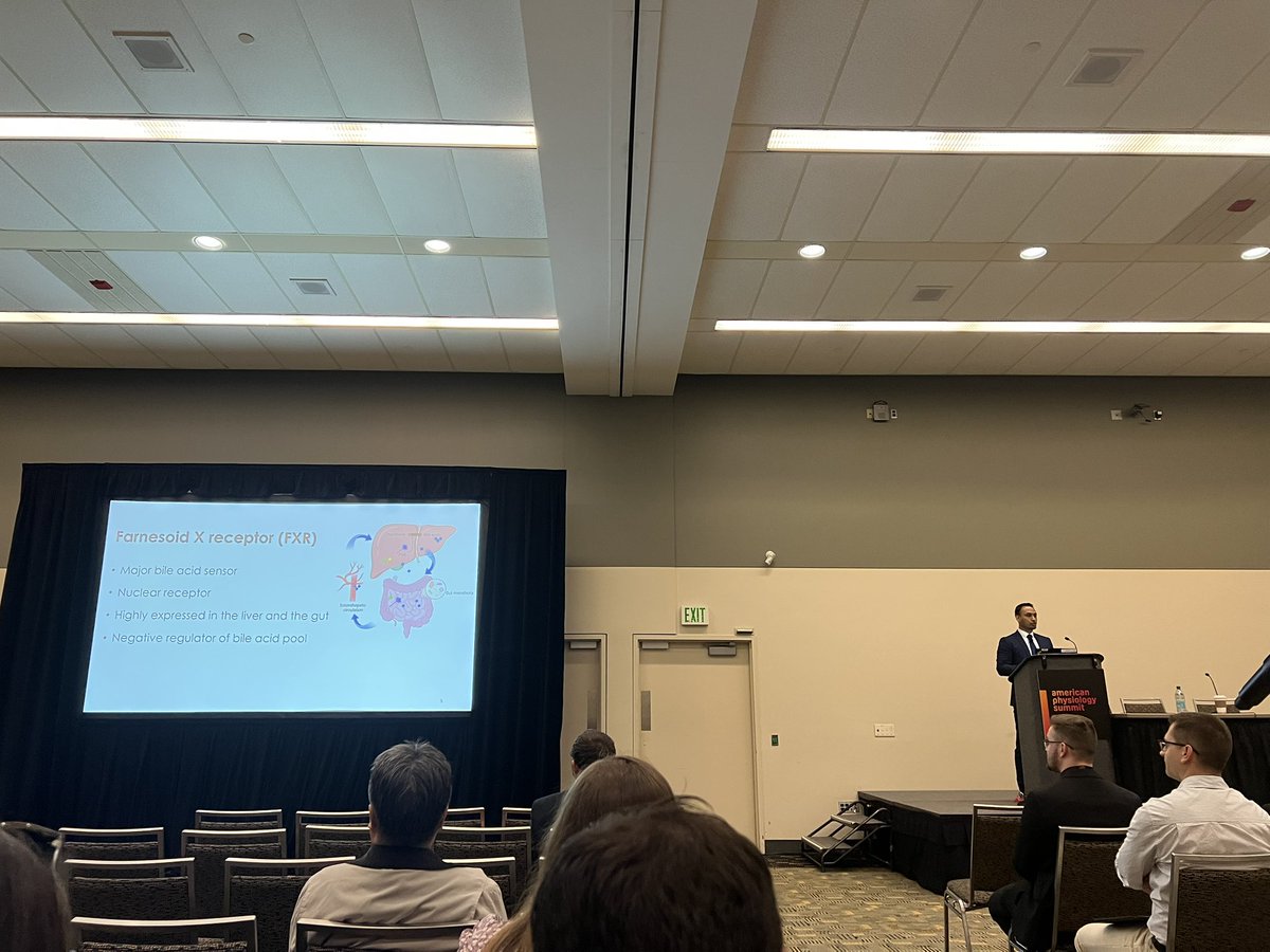 WEHsectionAPS's tweet image. Ishan Manandhar, predoctoral candidate at the University of Toledo, is presenting his work on FXR, gut microbiota, and hypertension at the WEH Trainee Awards and Data Diuresis.