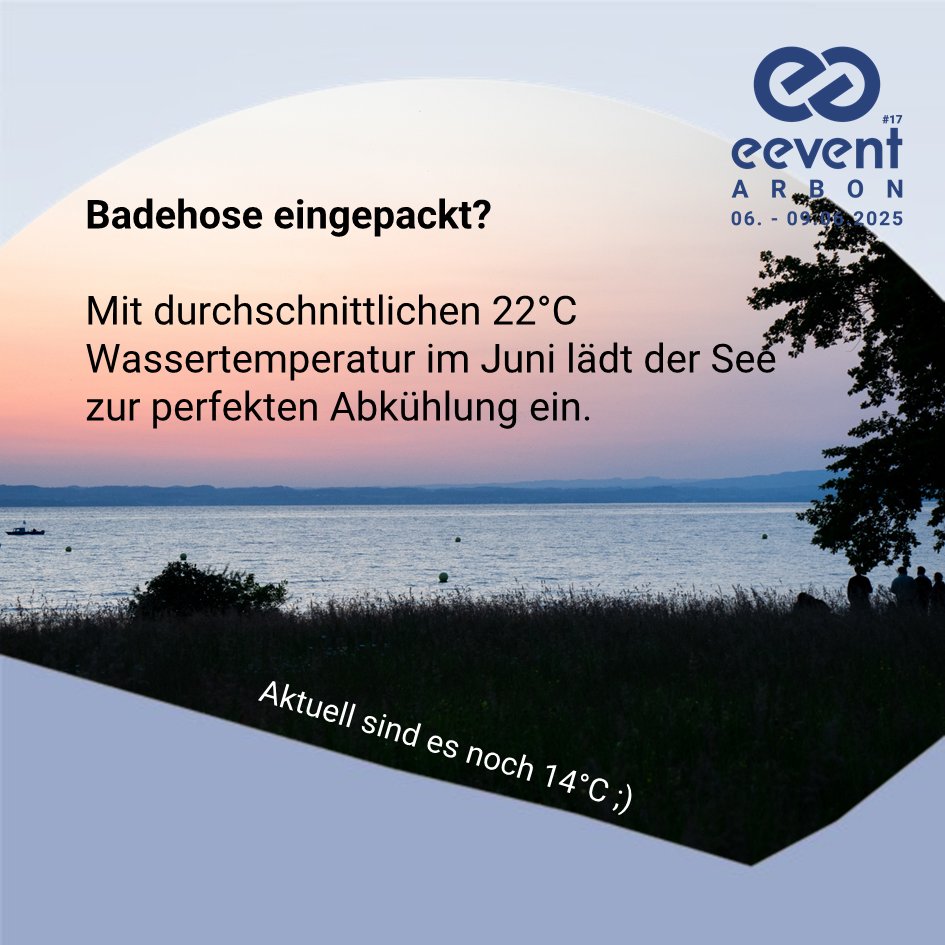Badehosen nicht vergessen!
Der Bodensee, nur 100 Meter von der Halle entfernt, ist perfekt für die tägliche Abkühlung vom Gamen!

#bodensee #lanparty2025 #eevent #arbon #lanparty #EEvent

17.eevent.ch/news/