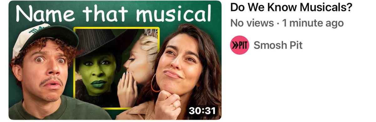 meatballnews93's tweet photo. Let’s see who knows musical theatre best!
Angela Giarratana is featured in a new Smosh pit YouTube video!
#angelagiarratana #amandalehancanto #chansemccrary #shaynetopp #smosh #smoshpit #youtube #beopardy
https://t.co/R00yDBctcw https://t.co/iXyShC71pQ