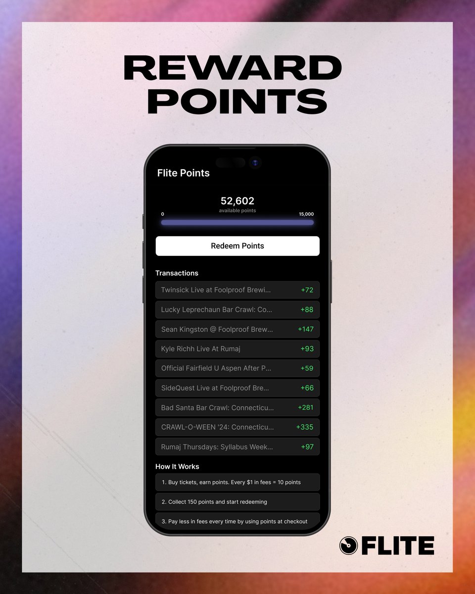 Your nights out just got more rewarding.

Buy tickets, earn points, and pay less next time 💰