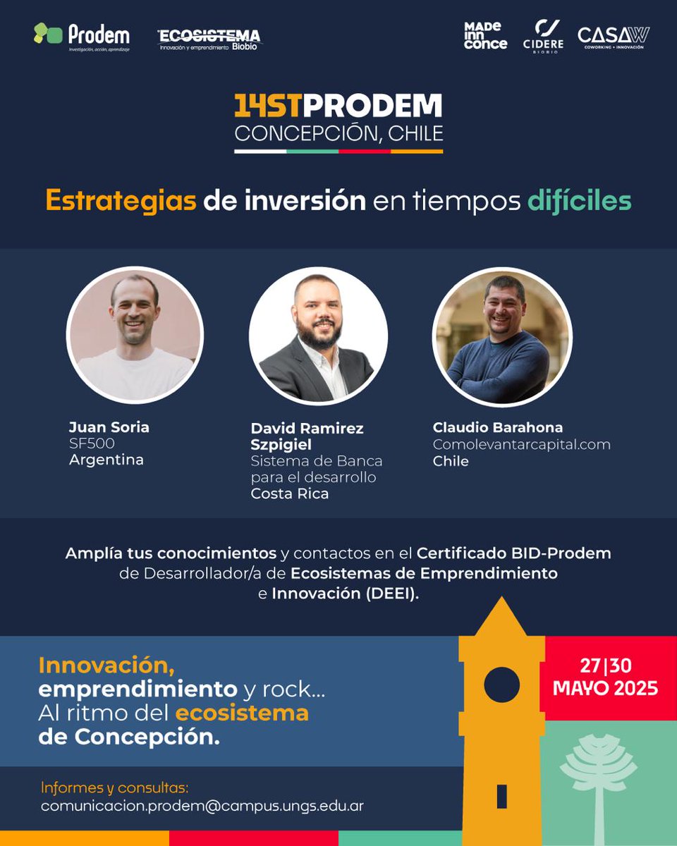 ⏳ ¡Últimos 7 días para inscribirte al 14ST Prodem y al Certificado BID-Prodem DEEI!

🌍 En un contexto desafiante, repensar la inversión es clave para fortalecer los ecosistemas. 

🔗 Inscribete hoy: es.surveymonkey.com/r/14STDEEIConce
