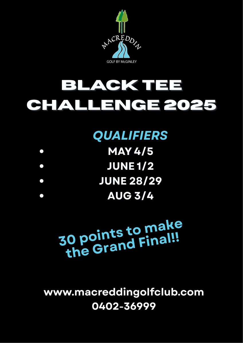 Macreddingolf's tweet photo. First black tee qualifier of 2025, Sunday 4th May - is your game ready for the ultimate test!!
@OpenGolfIreland https://t.co/10jrio39BW