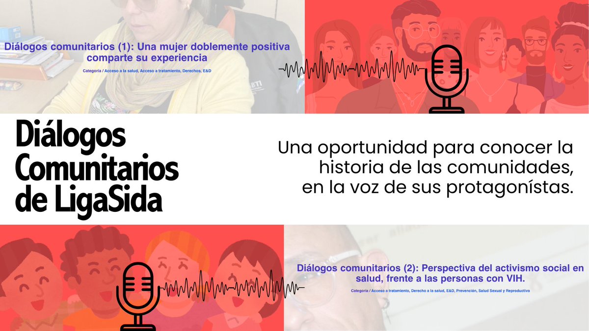 DavidMAlba's tweet image. La producción y edición de contenidos en @LigaSida  es una oportunidad para conocer las historias de las comunidades que viven / conviven con el #VIH
Diálogos Comunitarios: experiencia narrativa con la voz de los protagonistas. Escuche los relatos en lnkd.in/ecqNR48i