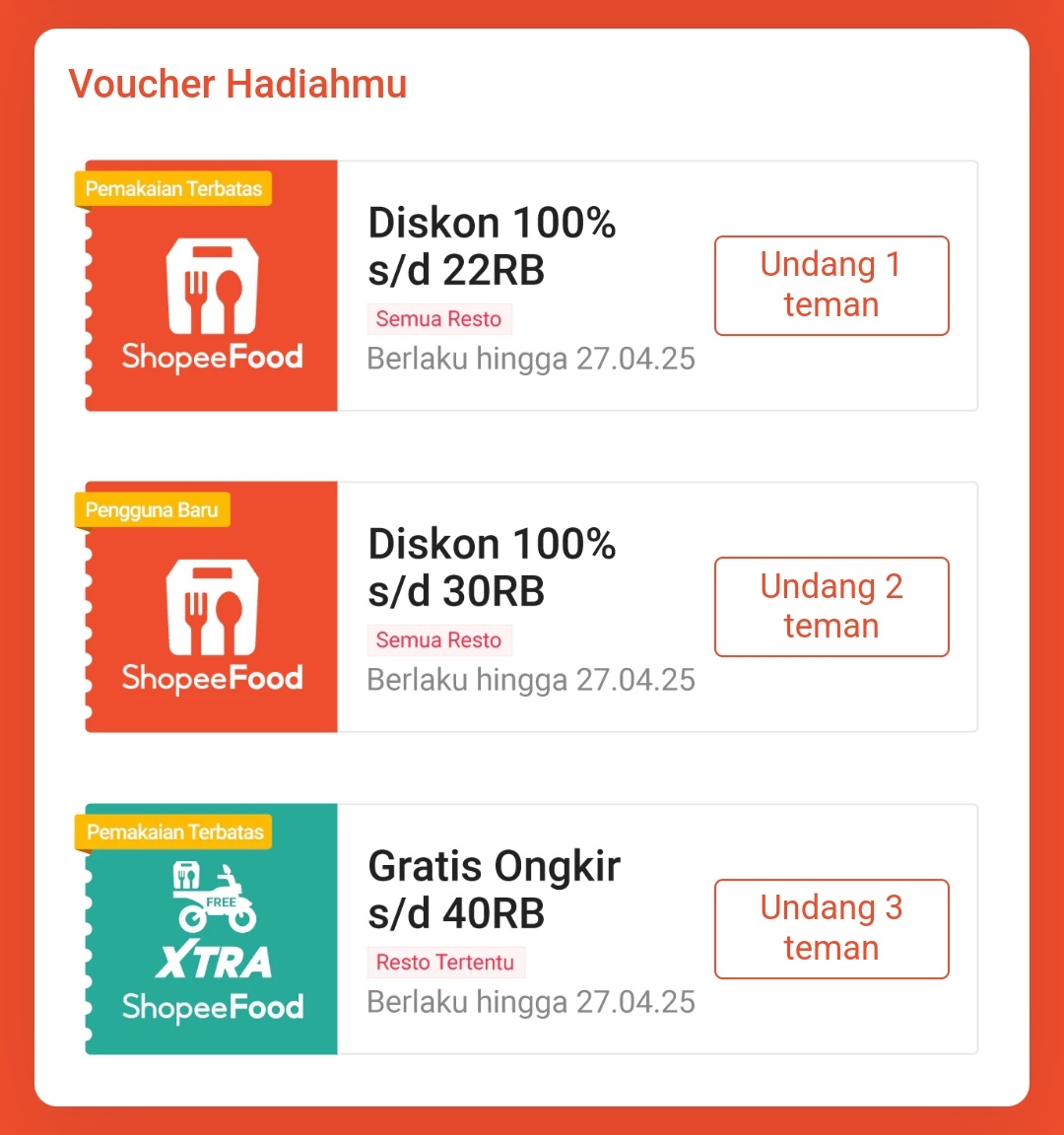 Share &amp; Win ShopeeFood
s.shopee.co.id/2B1oDUZcQi

Bagikan disini 👇🏻