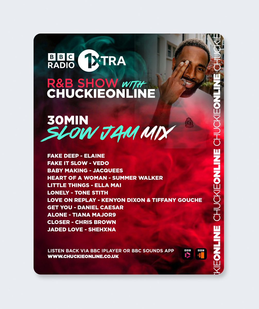 Greg Smith (@gs1design) on Twitter photo Recent social media 4:5 playlist designs for <a href="/chuckieonline/">Chuckie Lothian</a>
1Xtra R&B Show with Chuckie
Saturdays 23:00-01:00 📻🎧
For all designs please get in touch via dm or email info@gs1design.co.uk
#gs1design #creative #branding #content #logo #logodesign #logodesigner #creative Recent social media 4:5 playlist designs for <a href="/chuckieonline/">Chuckie Lothian</a>
1Xtra R&B Show with Chuckie
Saturdays 23:00-01:00 📻🎧
For all designs please get in touch via dm or email info@gs1design.co.uk
#gs1design #creative #branding #content #logo #logodesign #logodesigner #creative