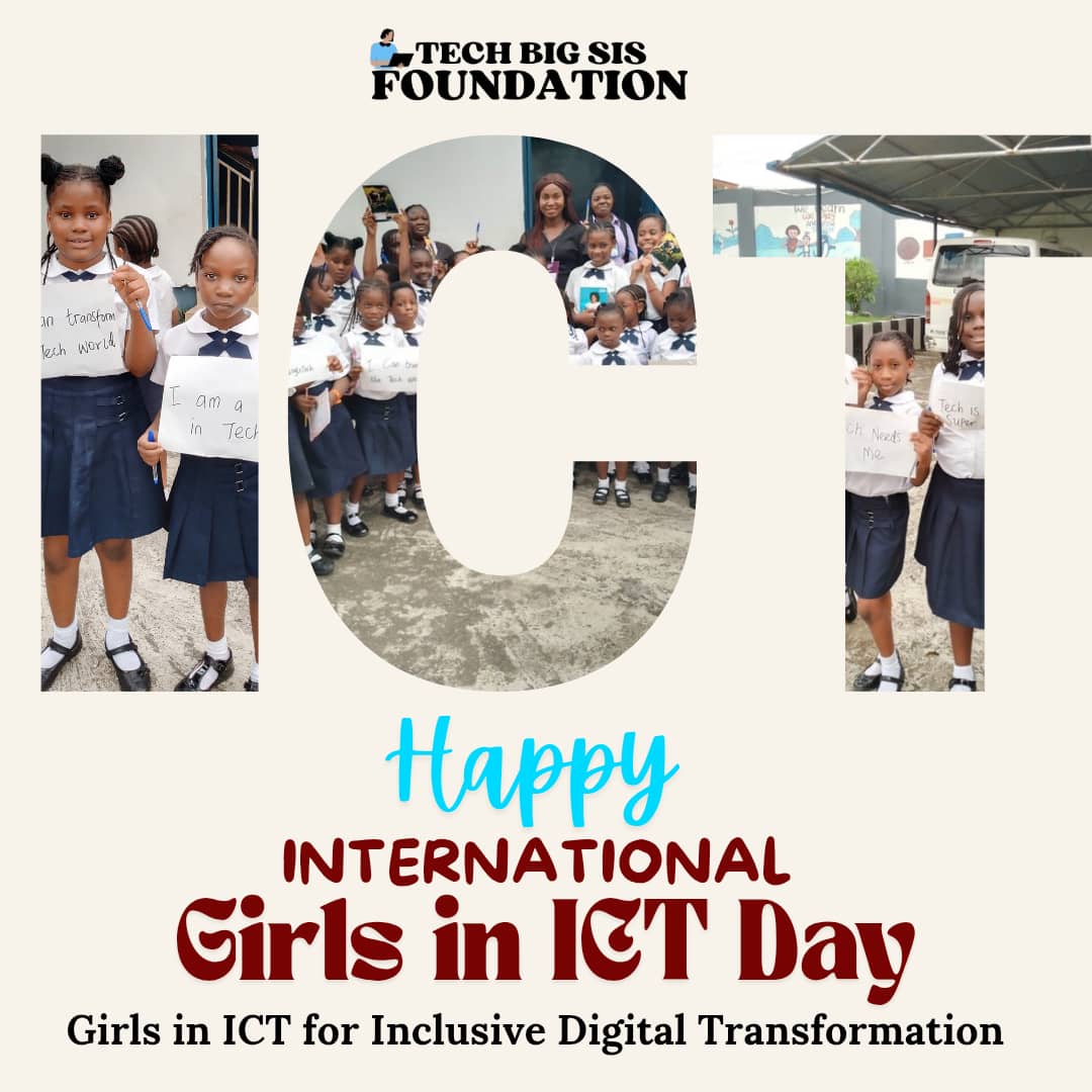 techbigsisfound's tweet photo. Today, we at Tech Big Sis Foundation proudly join the global community in celebrating International Girls in ICT Day. This year's theme, “Girls in ICT for Inclusive Digital Transformation,” speaks directly to our mission of empowering young rural girls.   
https://t.co/xarWAmb4Oy https://t.co/ie2OdPt2Ru