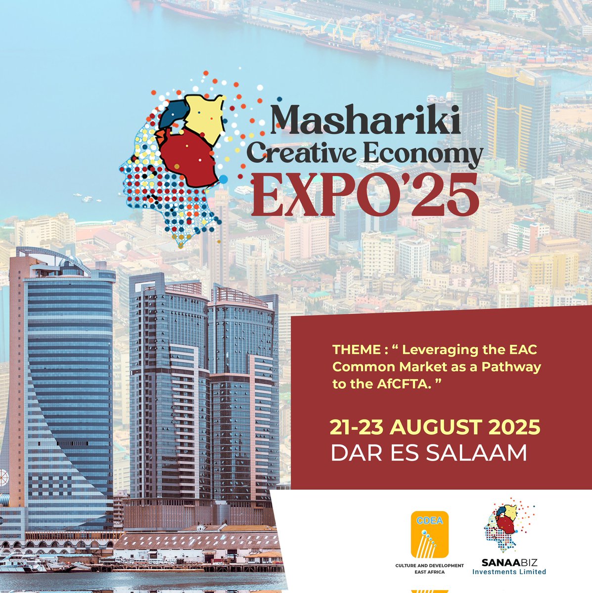The countdown has begun! All roads will converge in Dar es Salaam, the harbour of peace from August 21 to 23, 2025.

We look forward to partnering with you. Watch the space for details.

<a href="/CDEATZ/">CDEA</a>
<a href="/SanaaBiz/">SanaaBiz</a>