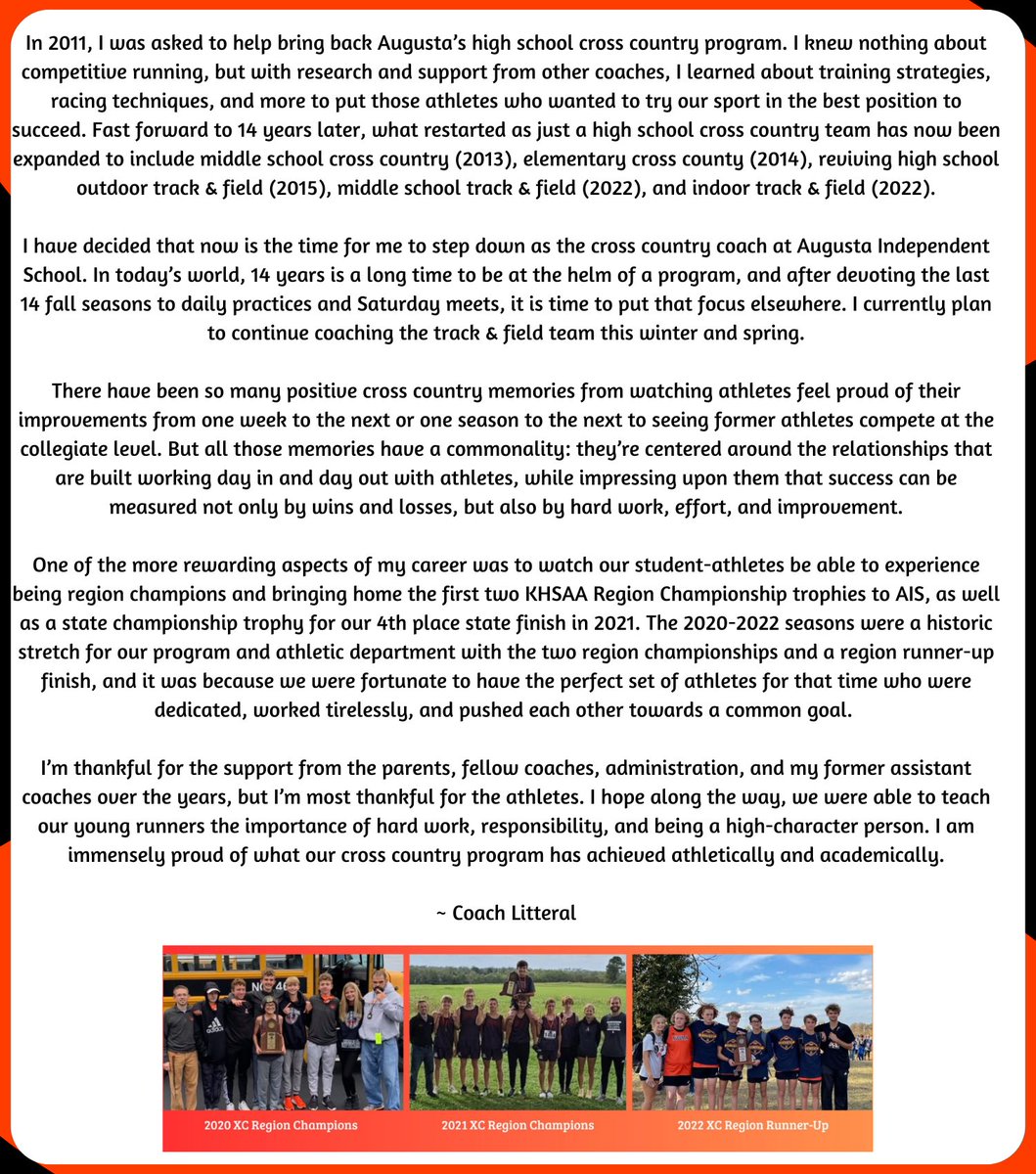 AugustaPanthers's tweet photo. Please see the message below from Coach Tim Litteral. https://t.co/j2rwZA6mda
