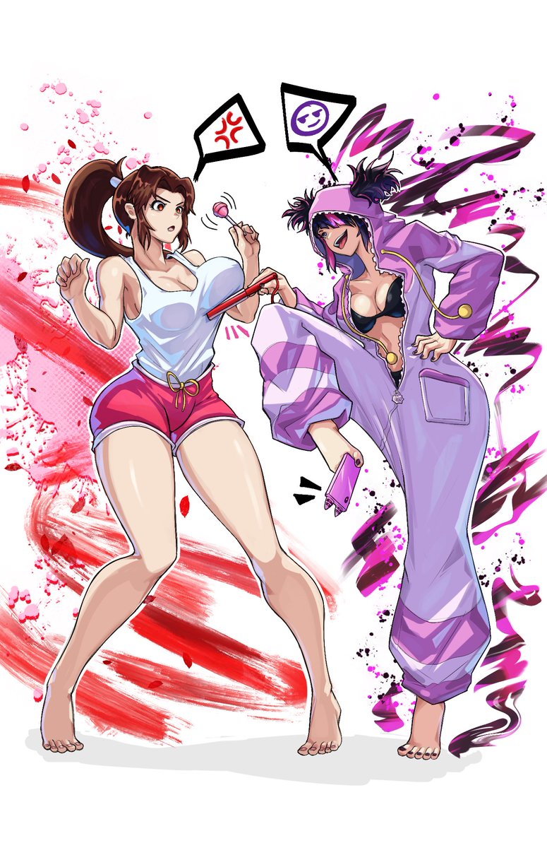 A cute Mai and Juri in their PJs ^~^ ❤️💜