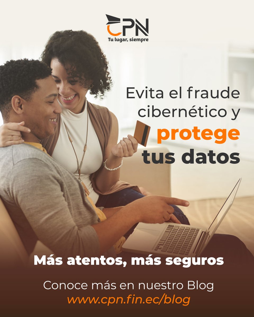 Compra en línea con seguridad🛒
Evita el fraude cibernético y protege tu información personal. Lee más en nuestro blog 👉cpn.fin.ec/blog/como-prot…  
Más atentos, más seguros 🔐

#CPN #SeguridadDigital #CompraSegura