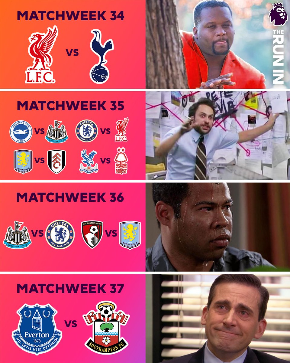 PLinUSA's tweet image. From a potential title clincher at Anfield to Everton's farewell at Goodison Park, the next 4 Matchweeks cannot be missed 👀

#TheRunIn