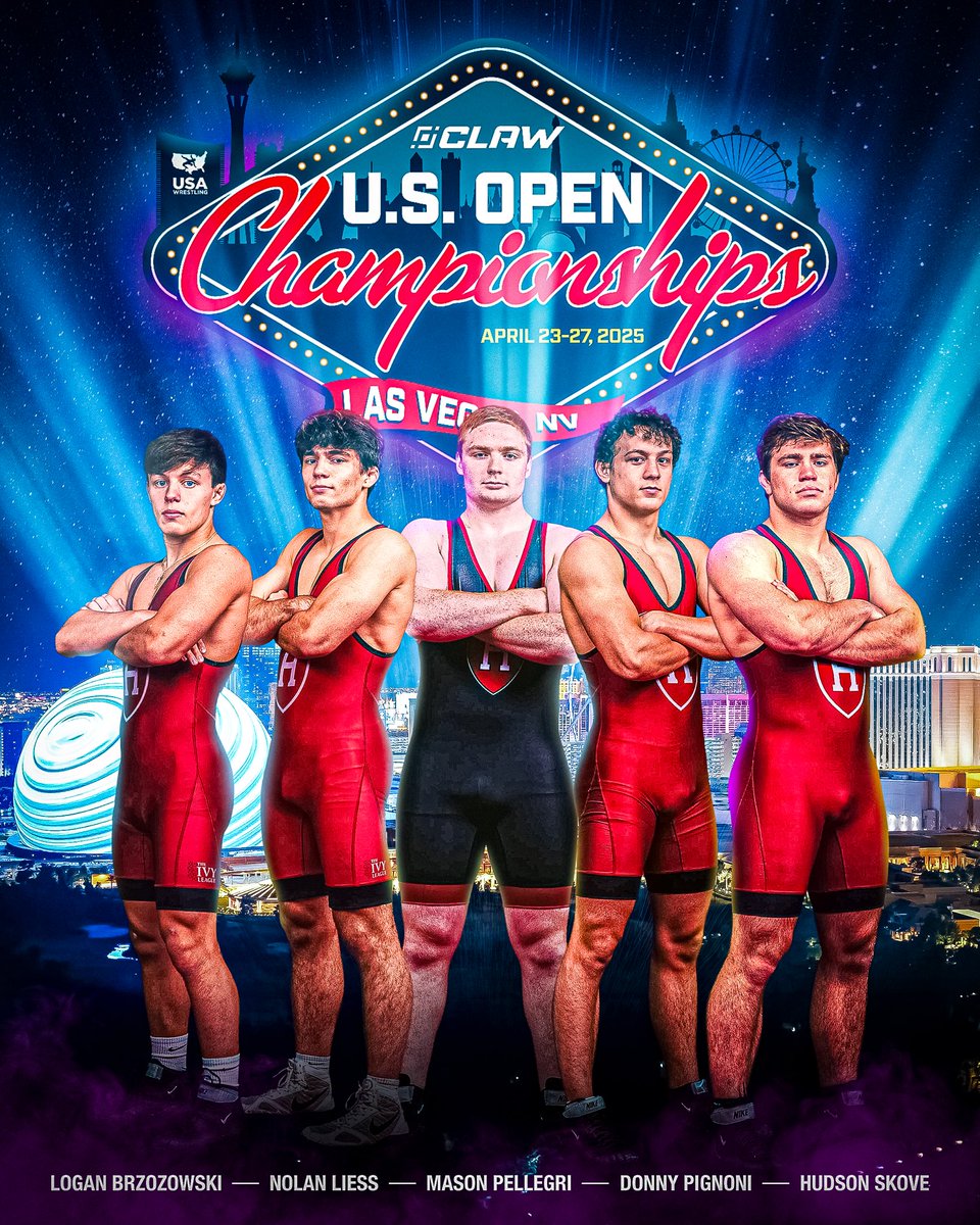 5️⃣ Crimson Wrestlers Competing in the CLAW U.S. Open in the U20 division in Las Vegas, Nevada. Matches take place on Saturday and Sunday. 

Logan Brzozowski: 61 kg
Donny Pigoni: 70 kg
Nolan Liess: 74 kg
Mason Pellegri: 92 kg
Hudson Skove: 92 kg

#GoCrimson