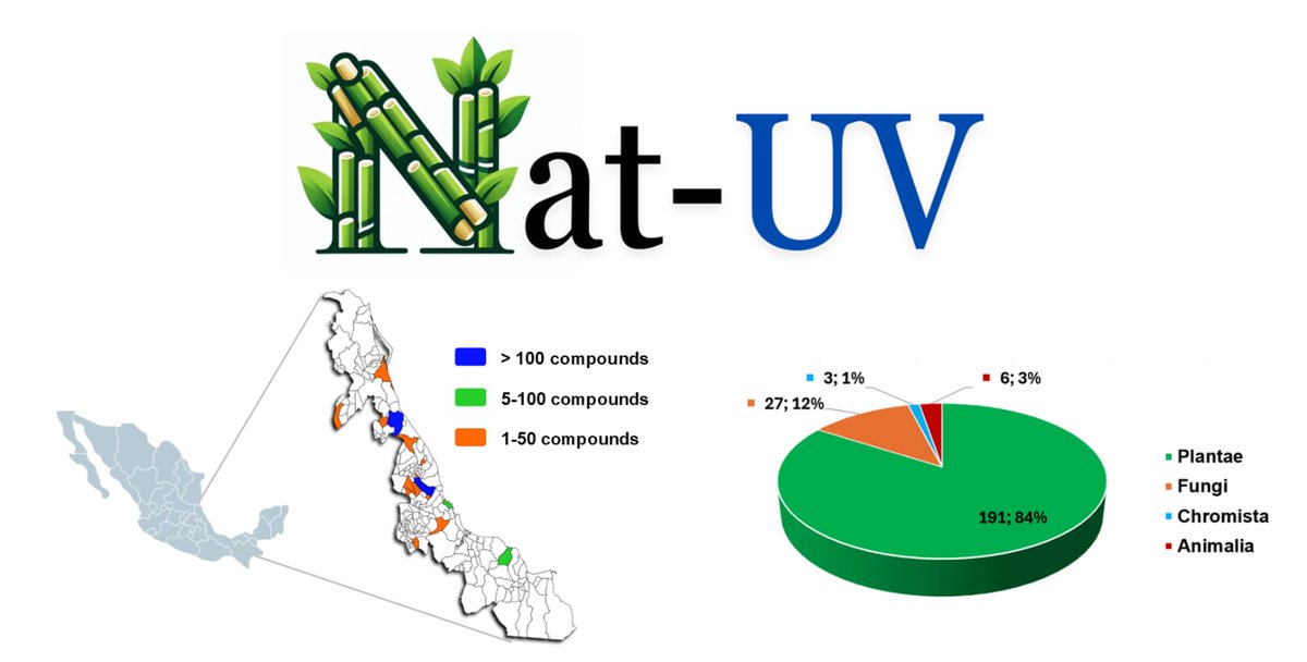 Edgar López-López (@edgarlpezlpez10) on Twitter photo Nat-UV DB. The first database of #naturalproducts from Veracruz—one of the most biodiverse coastal regions in Mexico and the world! 🇲🇽🌎🎉✨🌱
Explore our latest work: lnkd.in/dv4cgnd3
Thanks a lot to <a href="/difacquim/">José L Medina-Franco</a> for their great support!
#DrugDiscovery #chemoinformatics Nat-UV DB. The first database of #naturalproducts from Veracruz—one of the most biodiverse coastal regions in Mexico and the world! 🇲🇽🌎🎉✨🌱
Explore our latest work: lnkd.in/dv4cgnd3
Thanks a lot to <a href="/difacquim/">José L Medina-Franco</a> for their great support!
#DrugDiscovery #chemoinformatics