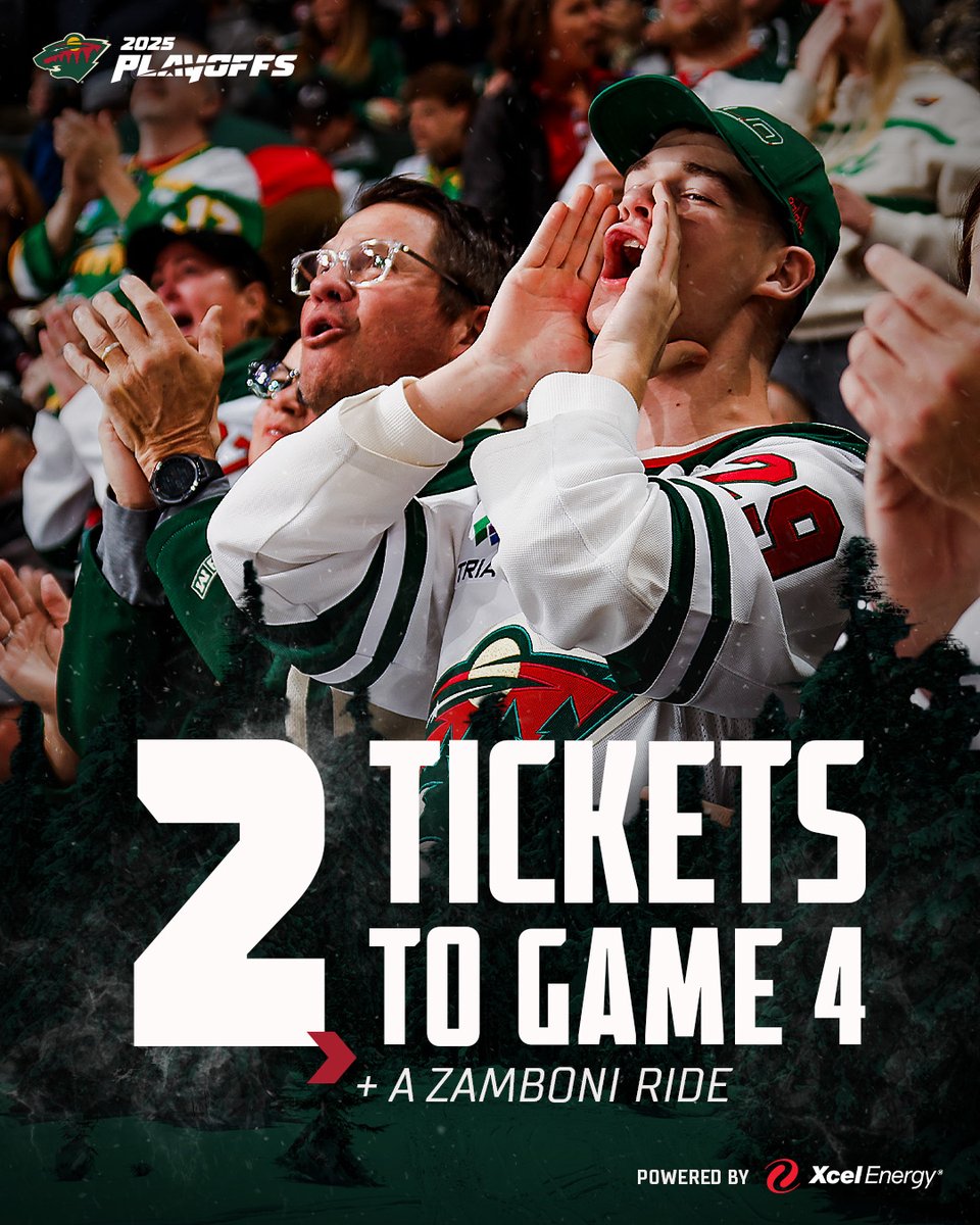 x - Minnesota Wild (@mnwild) on Twitter photo Power Up Playoffs with <a href="/xcelenergy/">Xcel Energy</a>
RT and share this post to win tickets to Game 4 in Minnesota and a zam ride!
Rules » bit.ly/3Gl9Vyd Power Up Playoffs with <a href="/xcelenergy/">Xcel Energy</a>
RT and share this post to win tickets to Game 4 in Minnesota and a zam ride!
Rules » bit.ly/3Gl9Vyd