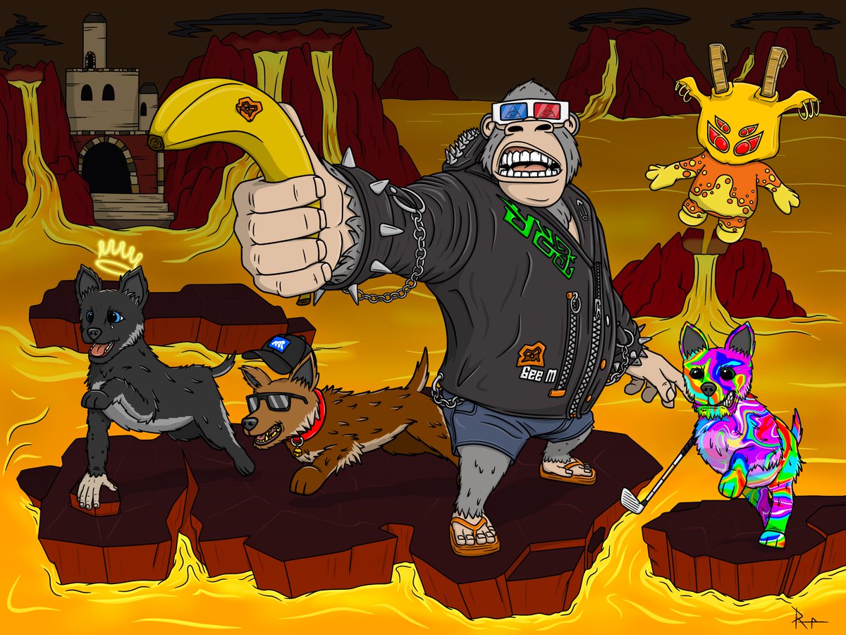 "Leos are Inevitable"

Our March raffle winner <a href="/DigitalDislike/">Dandelo</a> won a custom 1/1 Legless Leo art piece from <a href="/Reaper_NFT/">Reaper 🍌</a>

Dandelo chose to include a few Leos, a sick <a href="/GeezOnApe/">GeezOnApe</a> and <a href="/OthersideMeta/">Othersidemeta</a> Koda on a T5 Molten Otherdeed

Minted on ETH on our 1/1 contract today!