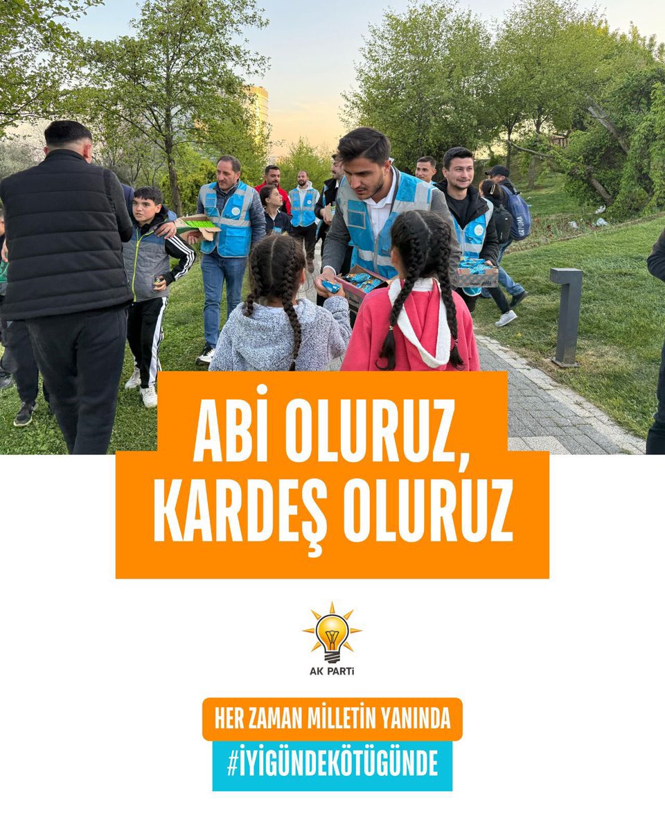 Hep birlikteyiz, her zaman milletimizin yanındayız.

#İyiGündeKötüGünde  AK Parti olarak, milletimizin değerleriyle yoğrulmuş bir inançla, her zaman halkımızın hizmetindeyiz.
