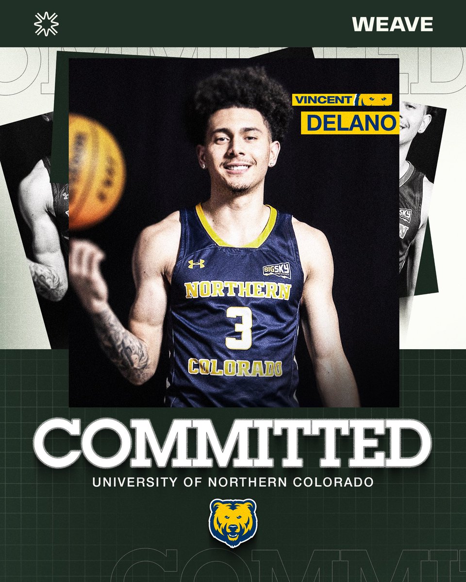 Together with Vincent Delano (<a href="/VincentDelano/">Vincent Delano</a>), we are excited to announce his commitment to Northern Colorado. #WEAVE 🧶