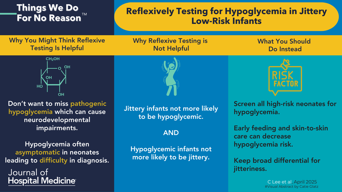 Journal of Hospital Medicine (@jhospmedicine) on Twitter photo Are jittery 👶 more likely to be hypoglycemic? Find out another "Thing We Do For No Reason"
🔗: doi.org/10.1002/jhm.13…
✍️: <a href="/ClementLeeMD/">Clement Lee, MD, MSc</a>
🖼️: #VisualAbstract by Catie Glatz Are jittery 👶 more likely to be hypoglycemic? Find out another "Thing We Do For No Reason"
🔗: doi.org/10.1002/jhm.13…
✍️: <a href="/ClementLeeMD/">Clement Lee, MD, MSc</a>
🖼️: #VisualAbstract by Catie Glatz