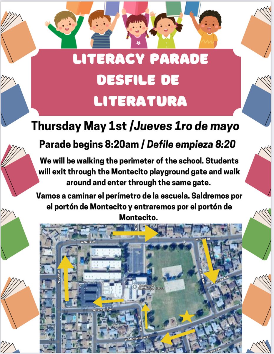 TomahawkCSD83's tweet photo. Join us for our annual literacy Parade May 1 @ 8:20 am. https://t.co/dRWzlTWFIi