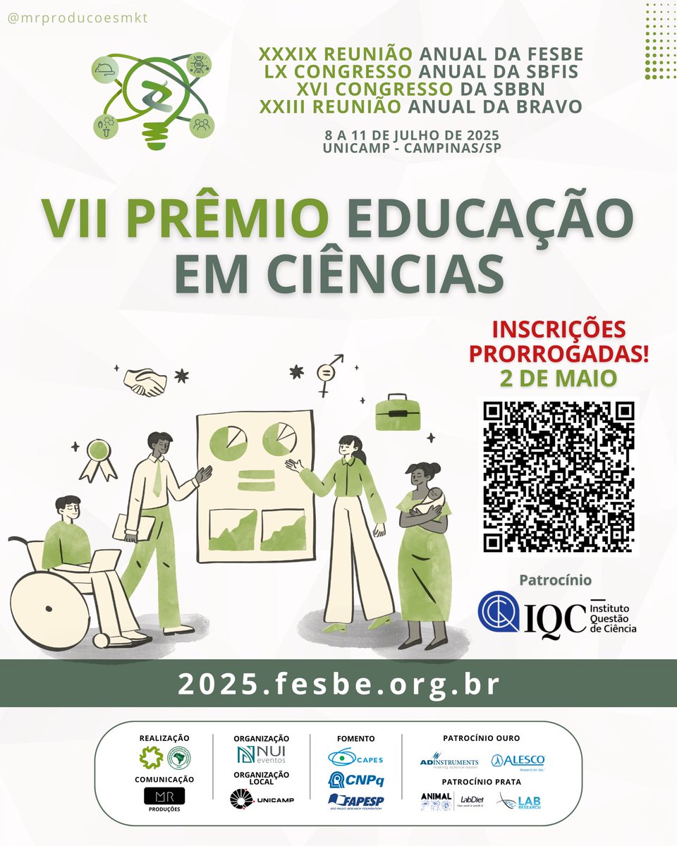 🚨🚨🚨 Oportunidade de Reconhecimento para os(as) Melhores Professores(as) de Ciências do País 🙌🏻🙌🏻🙌🏻

As inscrições foram PRORROGADAS até o dia 02 de maio! Se você é ou conhece um(a) professor(a) incrível, este é o momento de brilhar! 📚📓👨🏽‍🏫👩🏼‍🏫