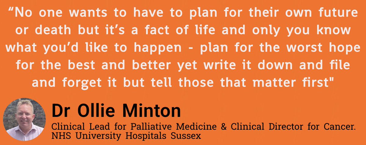 Advance Care Plan Day 2025 (@acpday2025) on Twitter photo “No one wants to have to plan for their own future or death but it’s a fact of life and only you know what you’d like to happen - plan for the worst hope for the best and better yet write it down and file and forget it but tell those that matter first"
-Ollie Minton (<a href="/drol007/">Ollie Minton</a>) “No one wants to have to plan for their own future or death but it’s a fact of life and only you know what you’d like to happen - plan for the worst hope for the best and better yet write it down and file and forget it but tell those that matter first"
-Ollie Minton (<a href="/drol007/">Ollie Minton</a>)