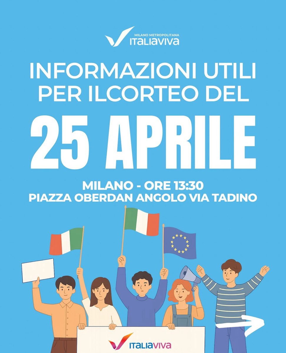 EnricoBorghi1's tweet photo. Domani pomeriggio saremo in piazza a Milano per onorare la Liberazione dal nazifascismo e ribadire il valore della libertà e della democrazia. Vi aspetto! @ItaliaVivaMil https://t.co/7Fg72MIHOH