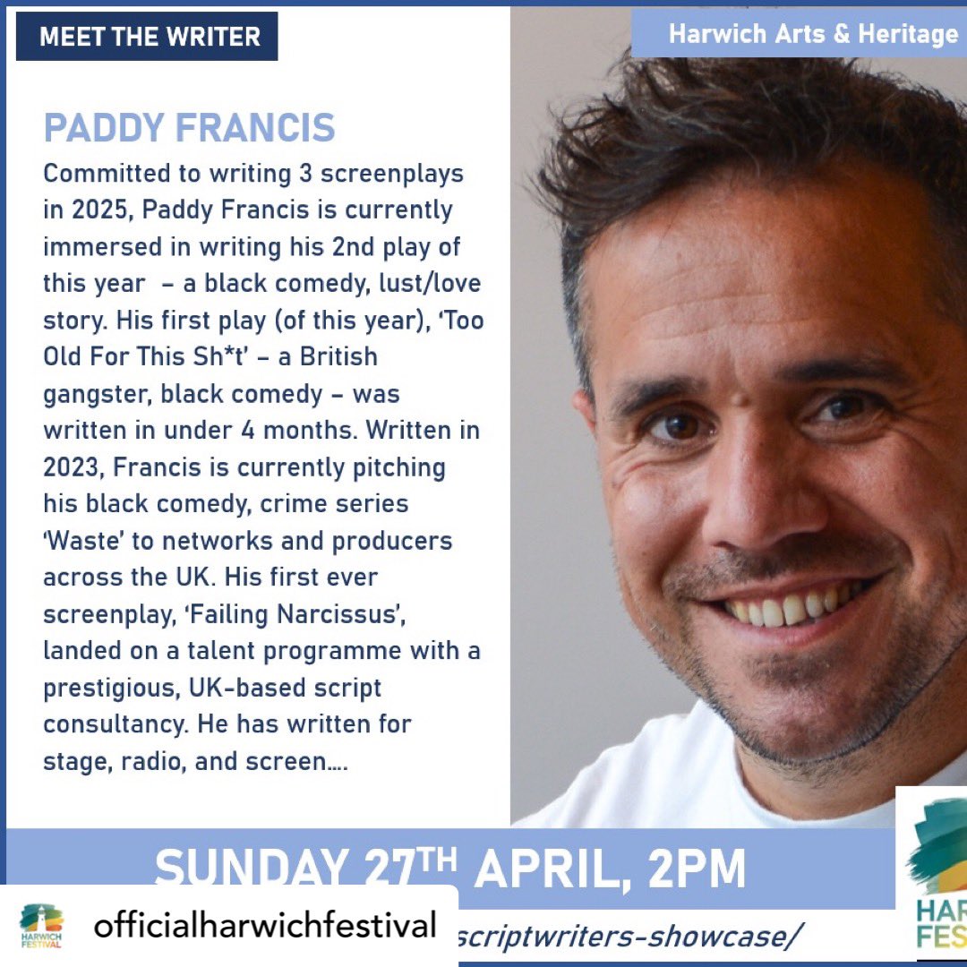 Really looking forward to this at <a href="/HarwichFestival/">Harwich Festival</a> on Sunday. Hope to see you there! 🎬

Tickets, full cast &amp; info: harwichfestival.com/event/the-scri…

#casting #actors #producers #directors #theatre #film #drama #comedy #tv #agencies #showreels #Movies