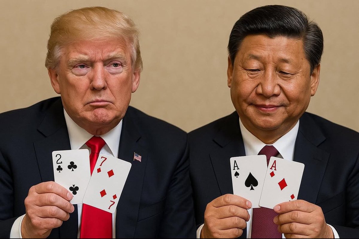 jdice03's tweet photo. Yesterday, King Doofus cancelled the 145% US tariffs on Chinese imports, reducing them to 10%.
When your big move is โjust kidding about those tariffs,โ youโre not the President of the strongest economy in the world. Youโre a toddler with a crayon on a world map.
#NoCards https://t.co/3crswaGmTA