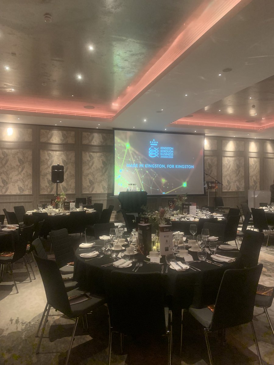 All set up for the Kingston Borough Business Awards 2025! Stay tuned for live announcements… <a href="/KingstonCOC/">Kingston Chamber</a> #KBBA