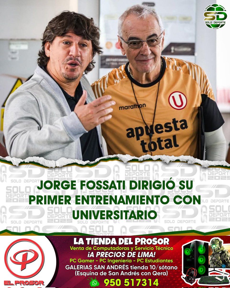 SoloDeporteC's tweet photo. 🗞️ Jorge Fossati dirigió hoy su primer entrenamiento con el primer equipo de Universitario. El 'Nono' asume nuevamente las tiendas del club y debutará por segunda vez ante UTC.

#Noticias
#SoloDeporte https://t.co/YbxsVctU2N
