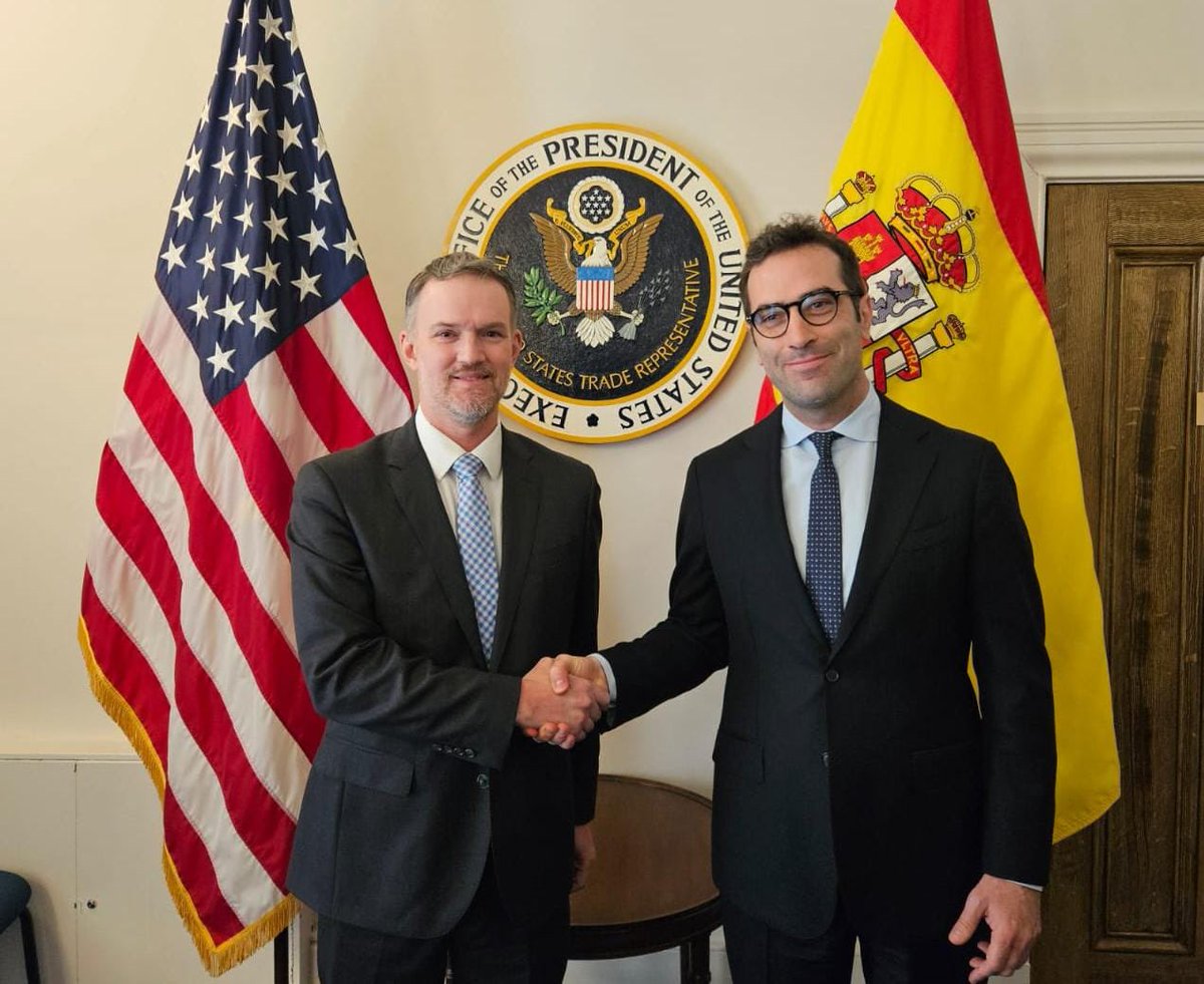 Dialogo constructivo con mi homólogo estadounidense, el representante de Comercio @USTRadeRep, Jamieson Greer, para seguir estrechando nuestros lazos comerciales.

Ambos trasladamos nuestra voluntad de proteger y fortalecer la relación transatlántica, la más importante del mundo.