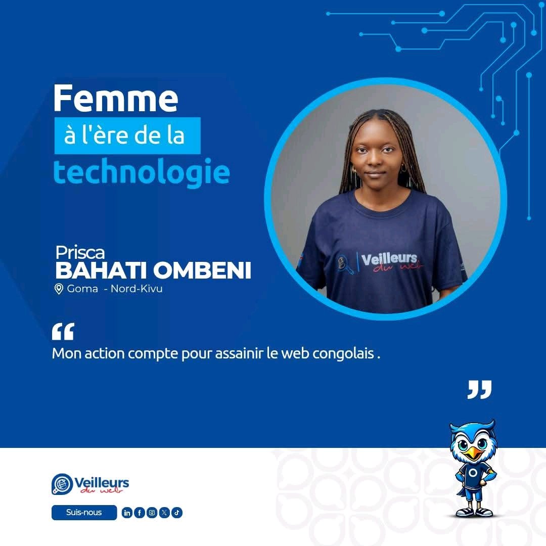 PriscaBahati2's tweet photo. Qui a dit que la femme n'était pas concernée ?🤷‍♀️
👫Homme ou Femme, tous ont droit à accéder aux avancées technologiques et à les explorer🤹‍♀️
🥳Célébrons ensemble la journée internationale des filles dans la technologie👩‍🎓👷‍♀️🧑‍💻🤹‍♀️🕵️‍♀️👩‍🔧
#vwfilleettech
#veilleurduwebrdc https://t.co/QlZdVPKxcA