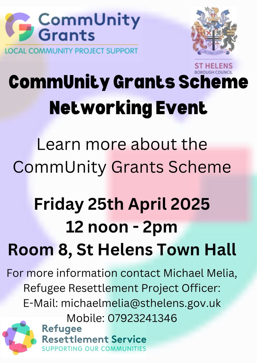 St.Helens Connected (HSHVCA) (@sthconnected) on Twitter photo The CommUnity Grants Scheme aims to support local community projects that work to support social cohesion of asylum seekers, refugees, & other migrants in St Helens that address any of the following:
Health & Wellbeing
Informal ESOL (English for Speakers of Other Languages. The CommUnity Grants Scheme aims to support local community projects that work to support social cohesion of asylum seekers, refugees, & other migrants in St Helens that address any of the following:
Health & Wellbeing
Informal ESOL (English for Speakers of Other Languages.