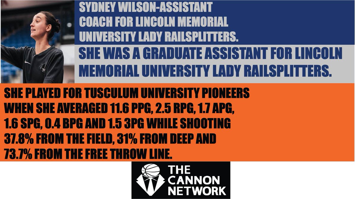 The Cannon Network๐ (@cannon_network) on Twitter photo <a href="/syd_wilson_/">Sydney Wilson</a> is an assistant coach for <a href="/LMUWBasketball/">Lincoln Memorial WBB</a> thecannonnetwork.com #basketball #TheCannonNetwork <a href="/syd_wilson_/">Sydney Wilson</a> is an assistant coach for <a href="/LMUWBasketball/">Lincoln Memorial WBB</a> thecannonnetwork.com #basketball #TheCannonNetwork