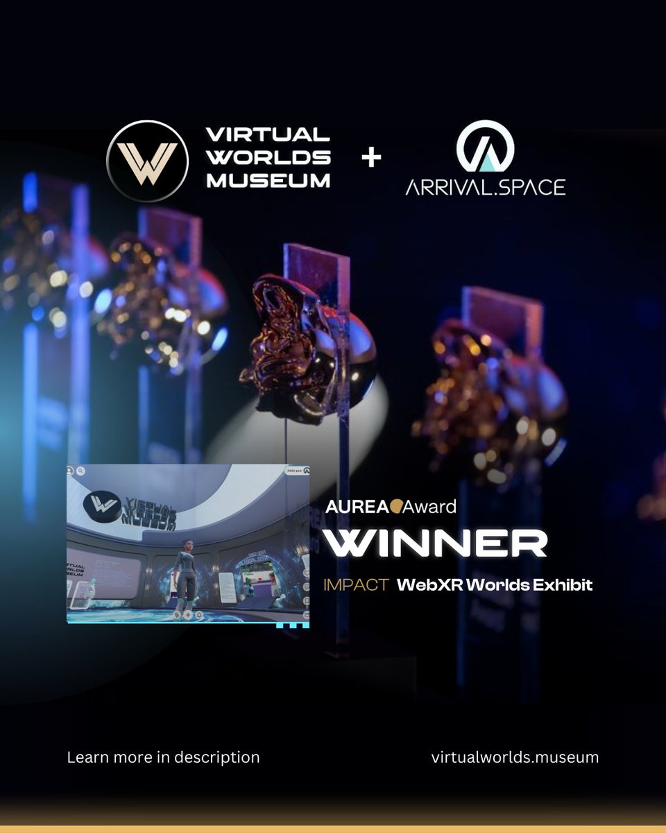 Virtual Worlds Museum (@vworldsmuseum) on Twitter photo ⌛️ #TBT Honored to win the 2025 <a href="/AureaAward/">AUREA Award</a> for Impact! Grateful our star team, to <a href="/arrival_space_/">arrival.space</a> and all who believe in XR’s power to shape our future. 💫
Check out our blog post, where we look back at the full event: virtualworlds.museum/blog/thanks-to… ⌛️ #TBT Honored to win the 2025 <a href="/AureaAward/">AUREA Award</a> for Impact! Grateful our star team, to <a href="/arrival_space_/">arrival.space</a> and all who believe in XR’s power to shape our future. 💫
Check out our blog post, where we look back at the full event: virtualworlds.museum/blog/thanks-to…