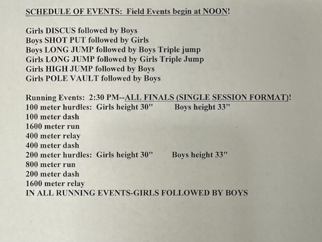 LCCMiddleSchool's tweet photo. The Junior High Track &amp; Field team will be back in action on Monday, April 28th at the Pierce Invite with field events scheduled to start at noon and running events scheduled to begin at 2:30 PM. https://t.co/XtlCBJX3DL