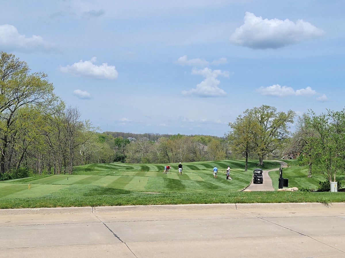 Getting ready for our quad at The Club at Old Hawthorne. Great day, great course...